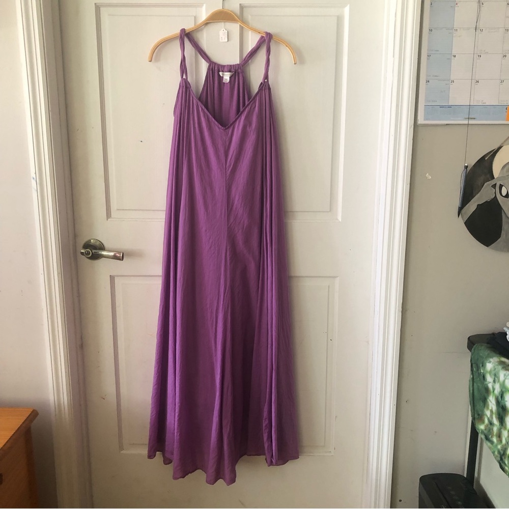 Garnet Hill Lavender soft lined maxi tent trapeze dress